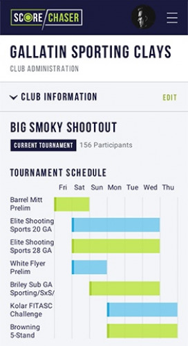 Mobile Club Tournament View